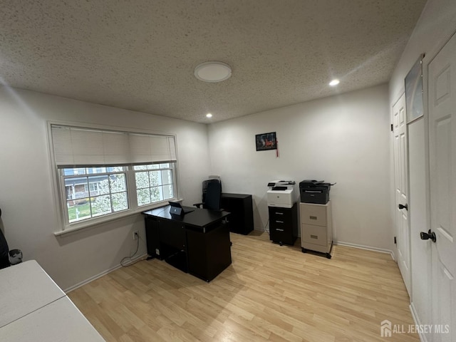 741 S Middlesex Ave S, Colonia, NJ 07067 - office area with light wood finished floors, recessed lighting, a textured ceiling, and baseboards