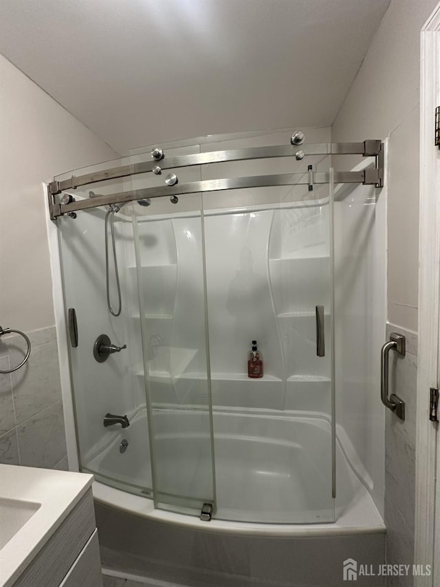 741 S Middlesex Ave S, Colonia, NJ 07067 - full bathroom featuring vanity and shower / bath combination with glass door