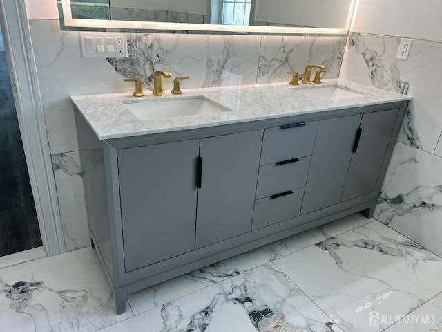 bathroom featuring backsplash and vanity