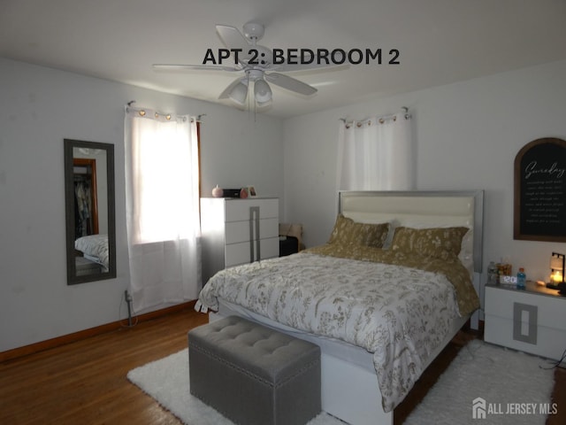 123 Heald St, Carteret, NJ 07008 - bedroom with wood finished floors and ceiling fan