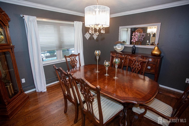 1 Stradford Rd, Sayreville, NJ 08859 - dining space with wood finished floors, a chandelier, and ornamental molding