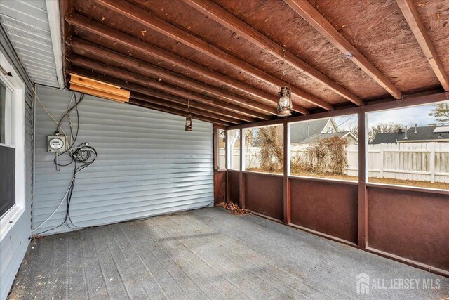 view of unfurnished sunroom