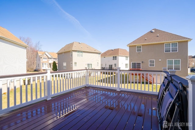 345 Morning Glory Dr, Monroe, NJ 08831 - wooden deck featuring a lawn and a residential view