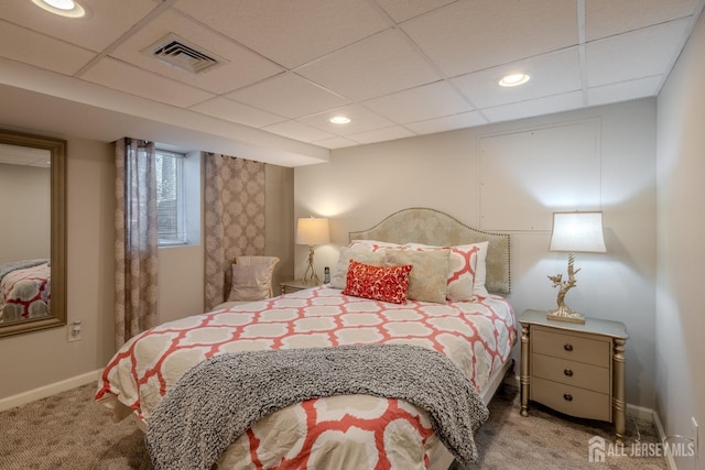 17 SE Candle Ln, East Brunswick, NJ 08816 - carpeted bedroom featuring baseboards, a drop ceiling, recessed lighting, and visible vents