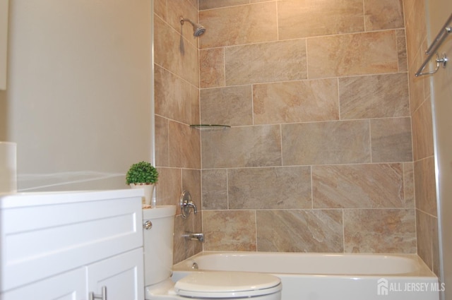 bathroom with toilet and shower / washtub combination