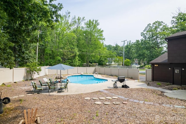 2 Kerry Ct, Old Bridge, NJ 08857 - view of swimming pool with a patio area, a fenced backyard, and a grill