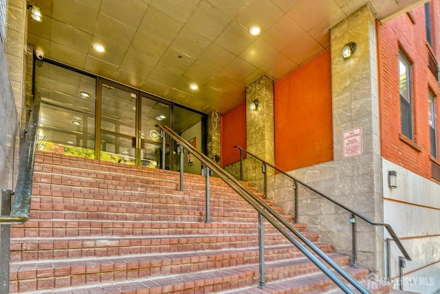 stairway with recessed lighting