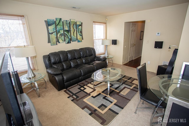 view of carpeted living room