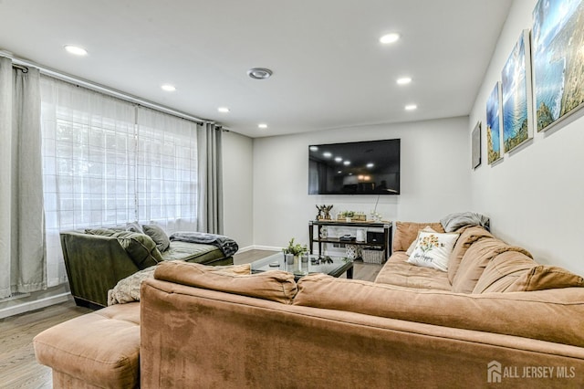 1056 Kearney Dr, North Brunswick, NJ 08902 - living area with wood finished floors and recessed lighting