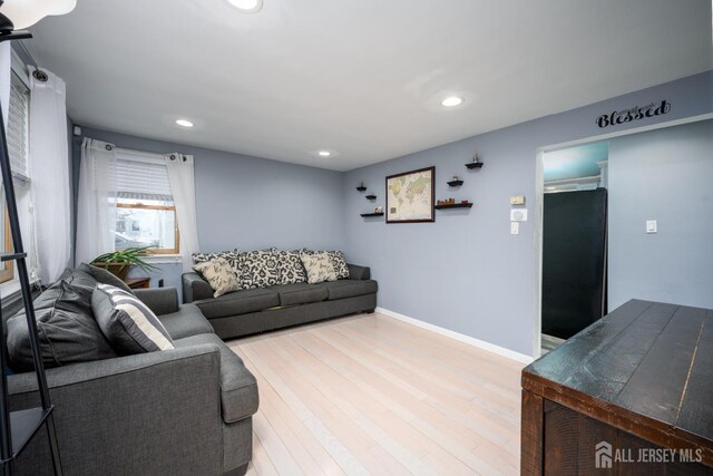 living room featuring hardwood / wood-style flooring