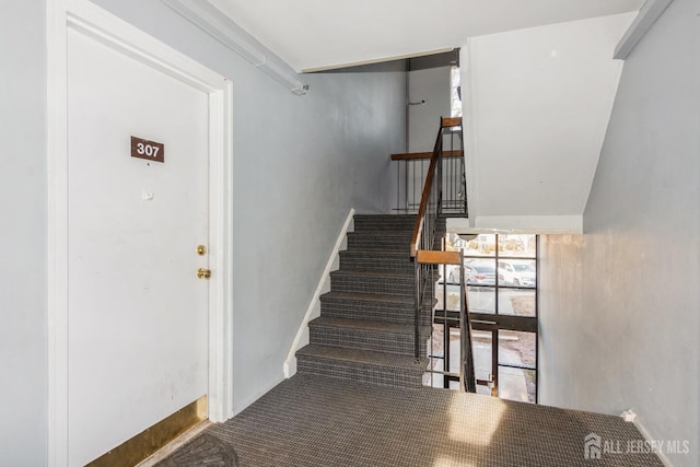 stairs with baseboards