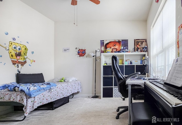 548 E Celebration Way E, South Plainfield, NJ 07080 - carpeted bedroom with an office area and a ceiling fan