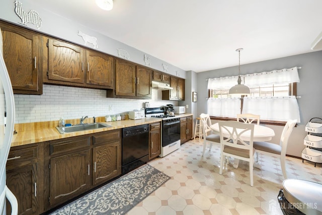 77 Highview Dr, Woodbridge Proper, NJ 07095 - kitchen with gas range oven, dishwasher, light flooring, light countertops, and decorative backsplash