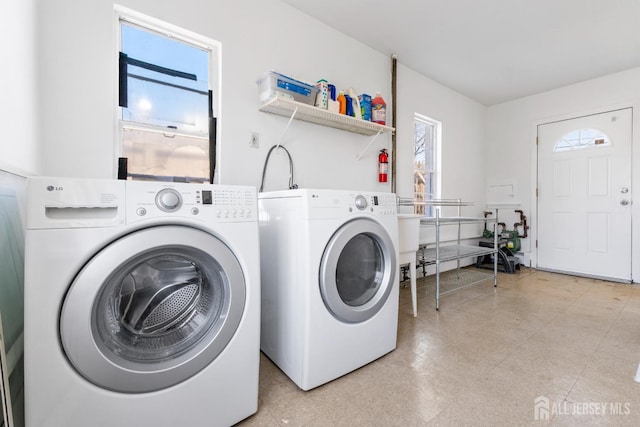 43 Jensen Ave, Fords, NJ 08863 - laundry room with laundry area, washing machine and dryer, and light floors