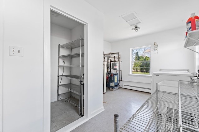 43 Jensen Ave, Fords, NJ 08863 - walk in closet with a baseboard radiator and washer / dryer