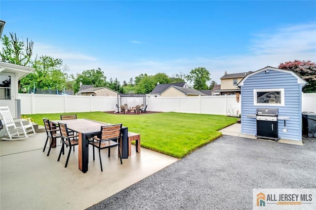 27 Collins Rd, Hamilton, NJ 08619 - view of yard with outdoor dining area and a patio area