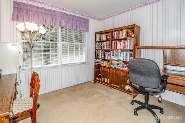 89 King St, Edison, NJ 08820 - carpeted home office featuring wallpapered walls
