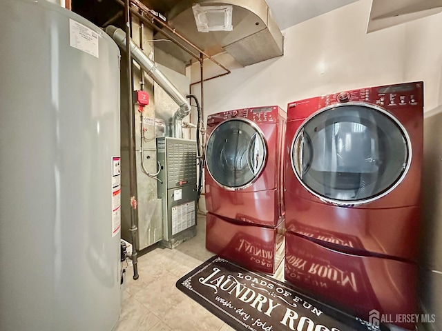 12 Dana Estates Dr, Old Bridge, NJ 08859 - laundry room with gas water heater and washing machine and dryer