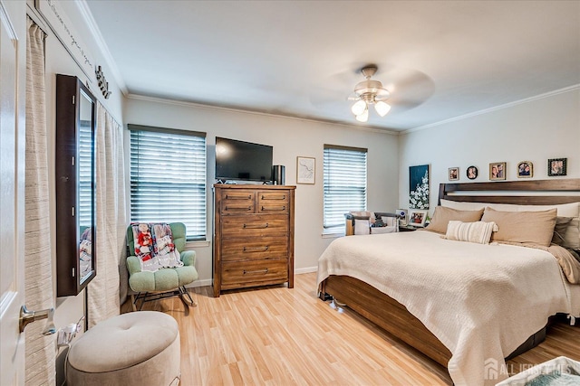 325 Mcdowell Dr, East Brunswick, NJ 08816 - bedroom featuring wood finished floors, ornamental molding, and a ceiling fan