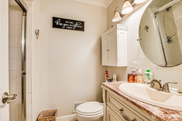 325 Mcdowell Dr, East Brunswick, NJ 08816 - bathroom featuring vanity, ornamental molding, and tiled shower