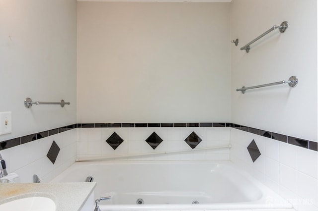 40 Riverview Ave, Piscataway, NJ 08854 - bathroom featuring a whirlpool tub and vanity
