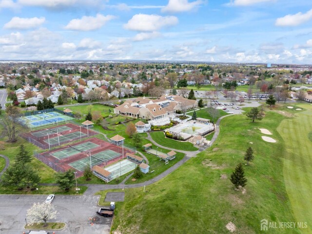 drone / aerial view with a residential view