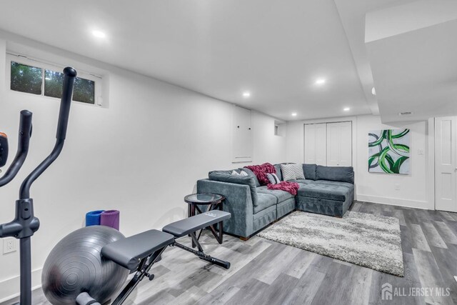 374 Nottingham Way, Union Twp, NJ 07083 - living area with wood finished floors and recessed lighting