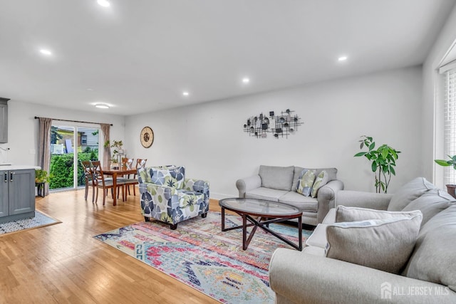 374 Nottingham Way, Union Twp, NJ 07083 - living room featuring light wood finished floors and recessed lighting