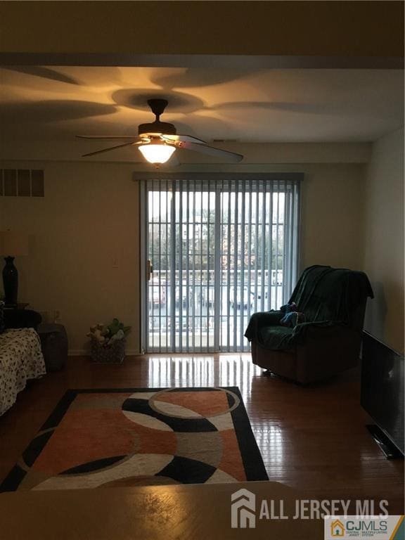 69 Liddle Ave, Edison, NJ 08837 - living area featuring ceiling fan and wood finished floors