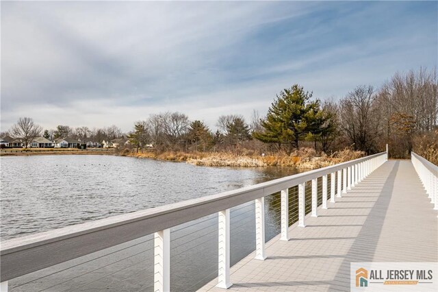 exterior space featuring a water view