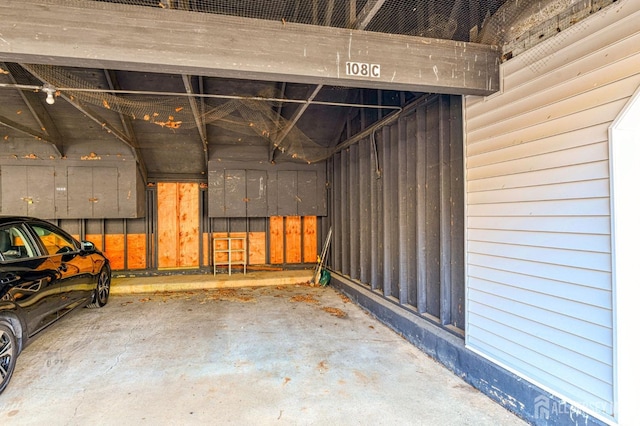 view of parking garage