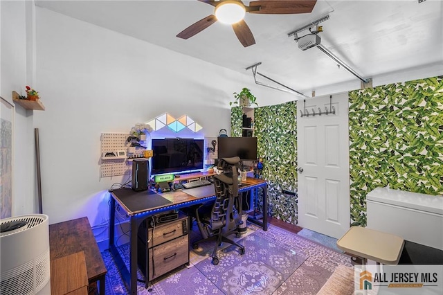 702 Station Rd, Dunellen, NJ 08812 - office area featuring ceiling fan
