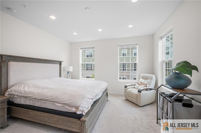 702 Station Rd, Dunellen, NJ 08812 - bedroom featuring light colored carpet, recessed lighting, and baseboards
