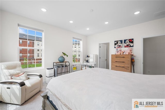 702 Station Rd, Dunellen, NJ 08812 - bedroom featuring recessed lighting, baseboards, and light carpet