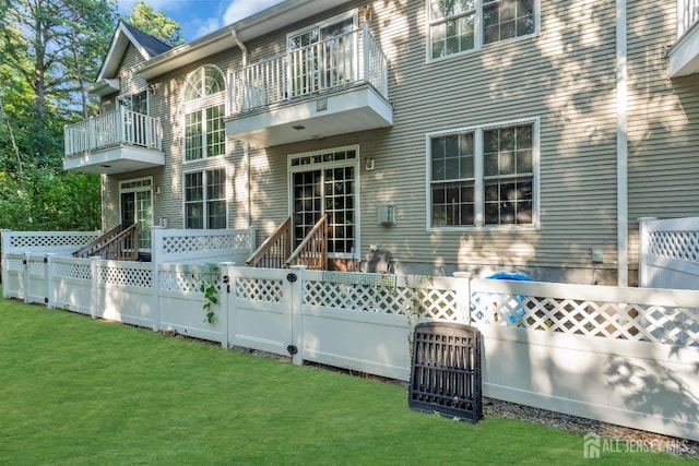 97 Osprey Dr, Old Bridge, NJ 08857 - rear view of house with a balcony