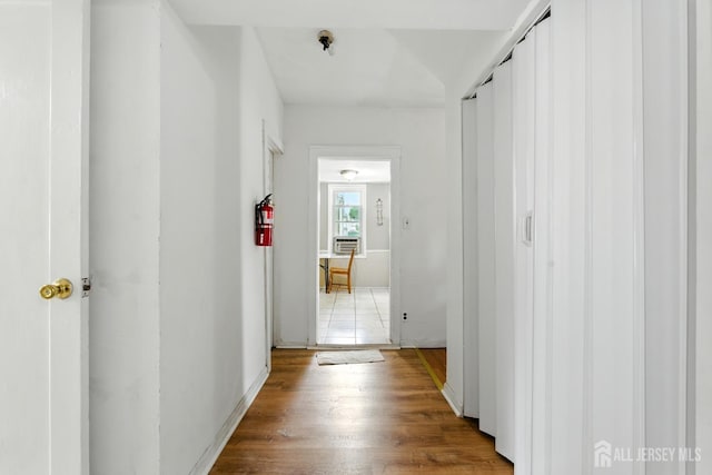309 1st St, Keyport, NJ 07735 - hall featuring light wood-style flooring and cooling unit