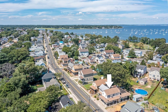 309 1st St, Keyport, NJ 07735 - aerial overview of property's location with nearby suburban area and a large body of water
