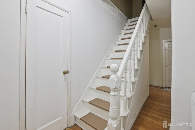 309 1st St, Keyport, NJ 07735 - stairs with wood finished floors and baseboards