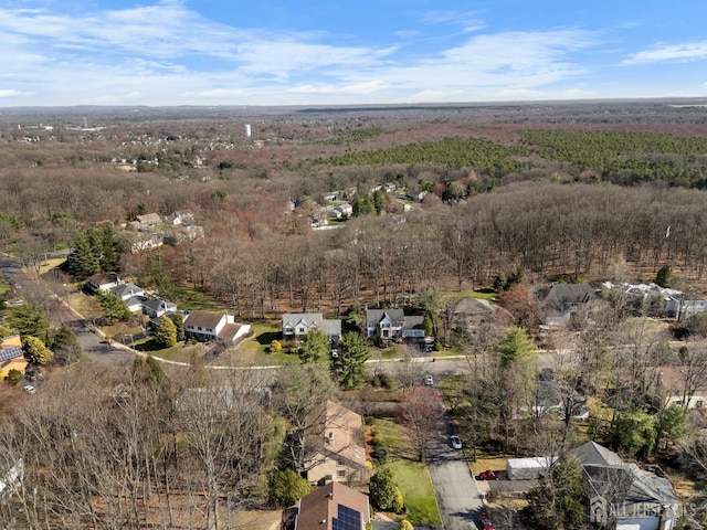 bird's eye view with a view of trees and a residential view