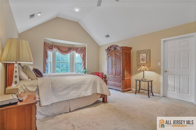 9 Lavender Way E, Brunswick, NJ 08816 - carpeted bedroom featuring lofted ceiling, ceiling fan, and recessed lighting