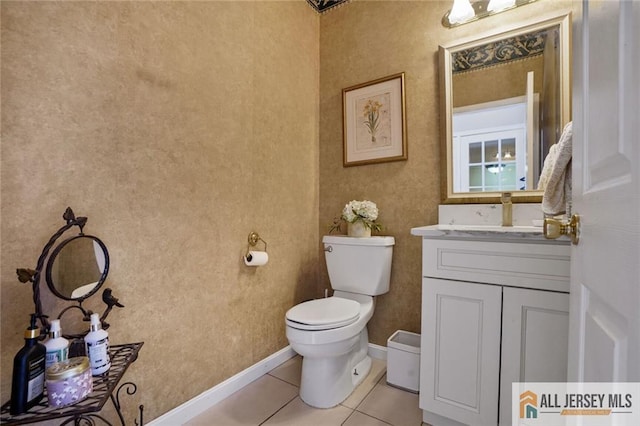 9 Lavender Way E, Brunswick, NJ 08816 - half bathroom with vanity and tile patterned flooring