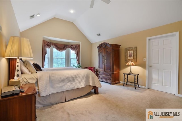 9 Lavender Way E, Brunswick, NJ 08816 - carpeted bedroom featuring lofted ceiling and a ceiling fan
