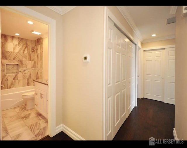 17 Celtis Plz Unit B, Monroe, NJ 08831 - hallway featuring recessed lighting and ornamental molding
