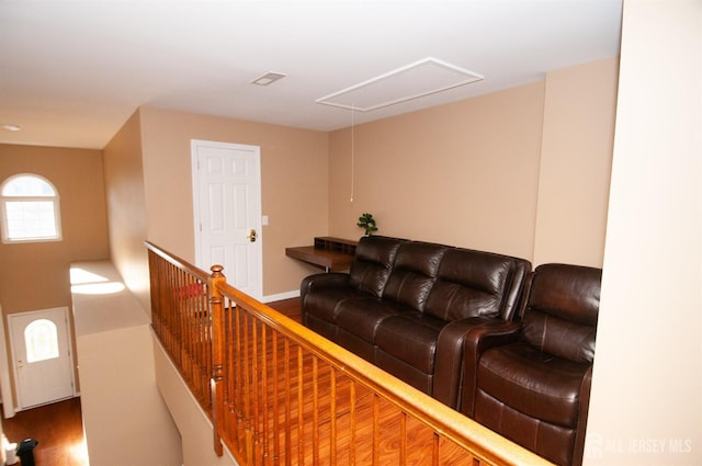 living room featuring hardwood / wood-style floors