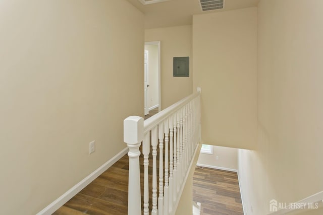 15 Bradley Dr, Edison, NJ 08817 - stairway with electric panel and wood finished floors