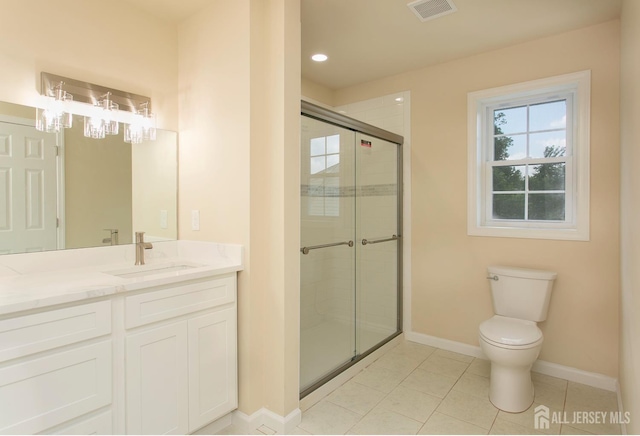 15 Bradley Dr, Edison, NJ 08817 - bathroom with vanity, a stall shower, tile patterned flooring, and recessed lighting