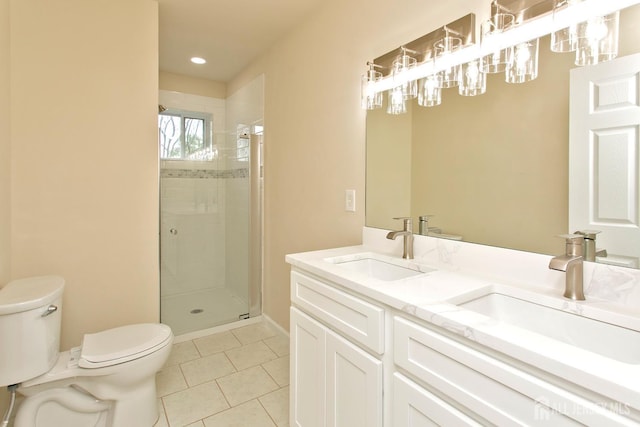 15 Bradley Dr, Edison, NJ 08817 - full bath with a shower stall, double vanity, and tile patterned floors