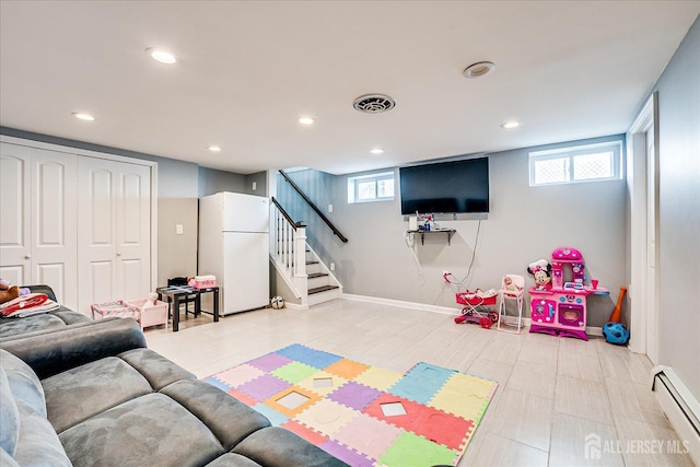5 Alvin Ct, Menlo Park Terrace, NJ 08840 - game room with a baseboard heating unit and recessed lighting