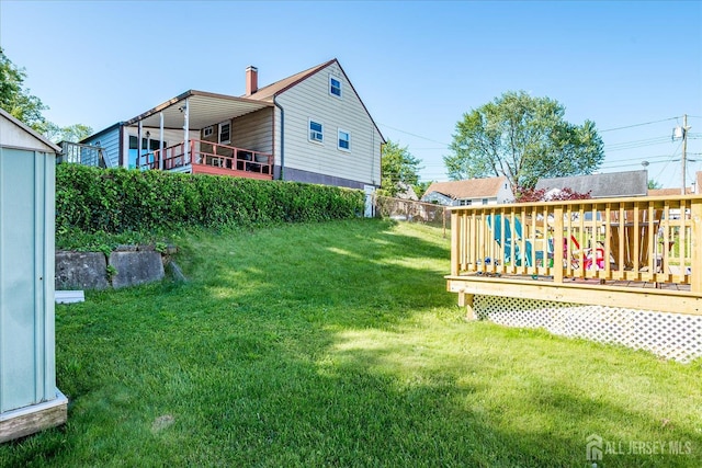 5 Alvin Ct, Menlo Park Terrace, NJ 08840 - view of green lawn featuring a wooden deck
