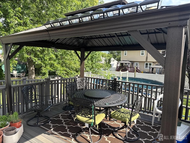 38 Victory Pl E, Brunswick, NJ 08816 - deck featuring a gazebo and outdoor dining area